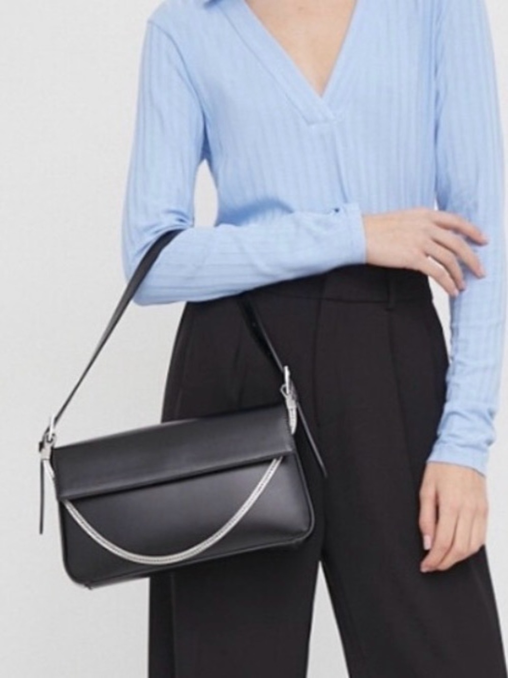 SISLEY Brand Sleek Black Handbag